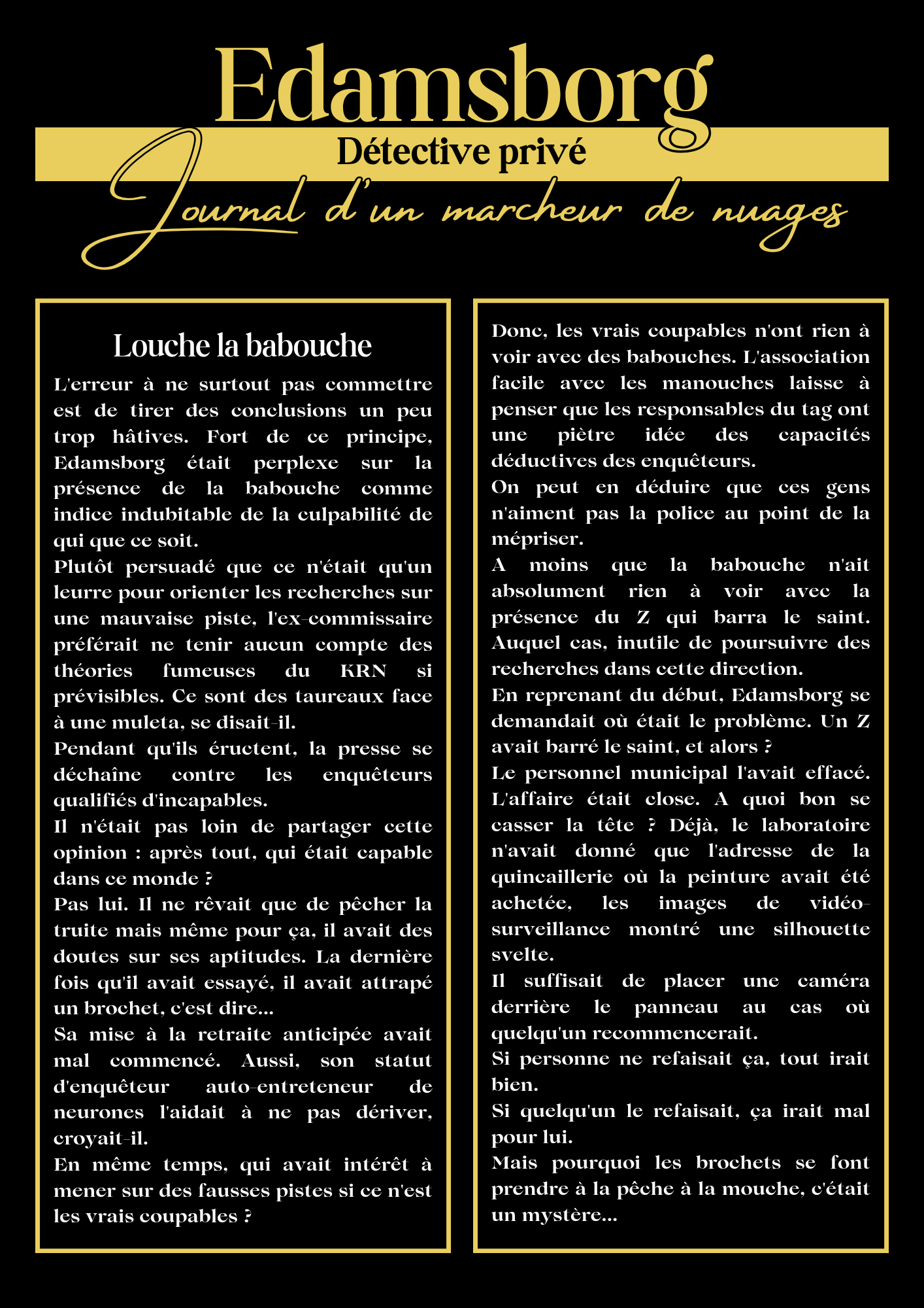 Edamsborg - Journal d'un marcheur de nuages n°1