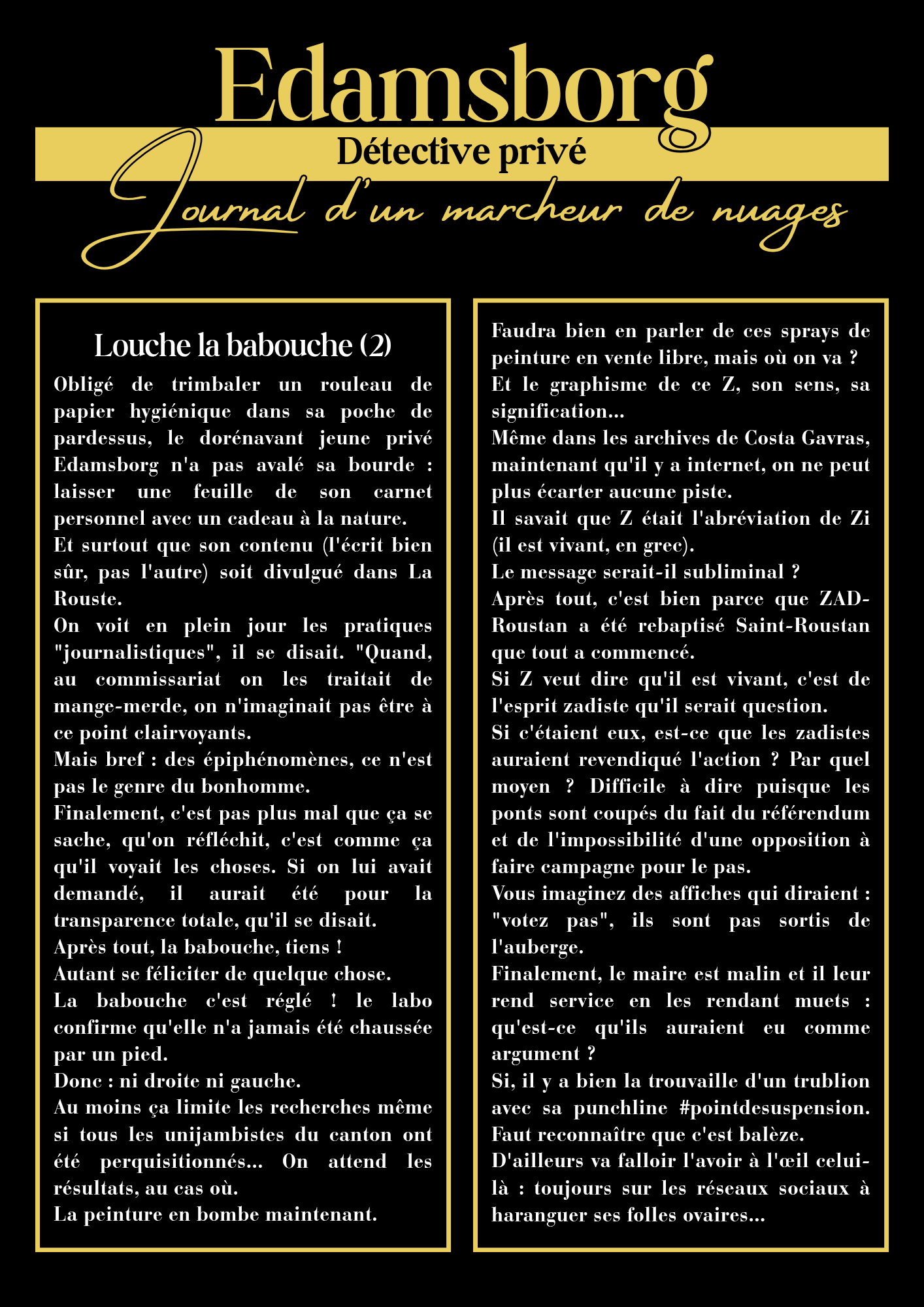 Edamsborg - Journal d'un marcheur de nuages n°2