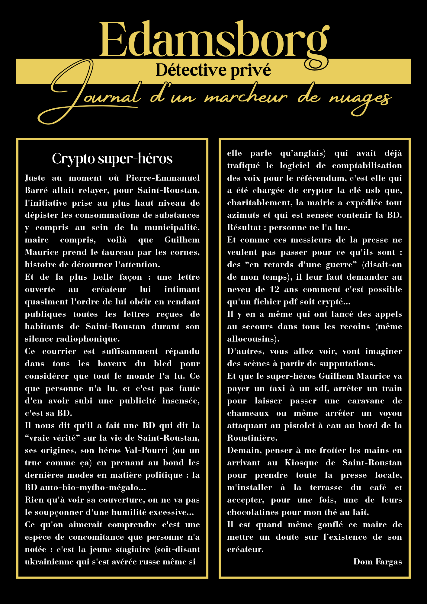 Edamsborg - Journal d'un marcheur de nuages n°5