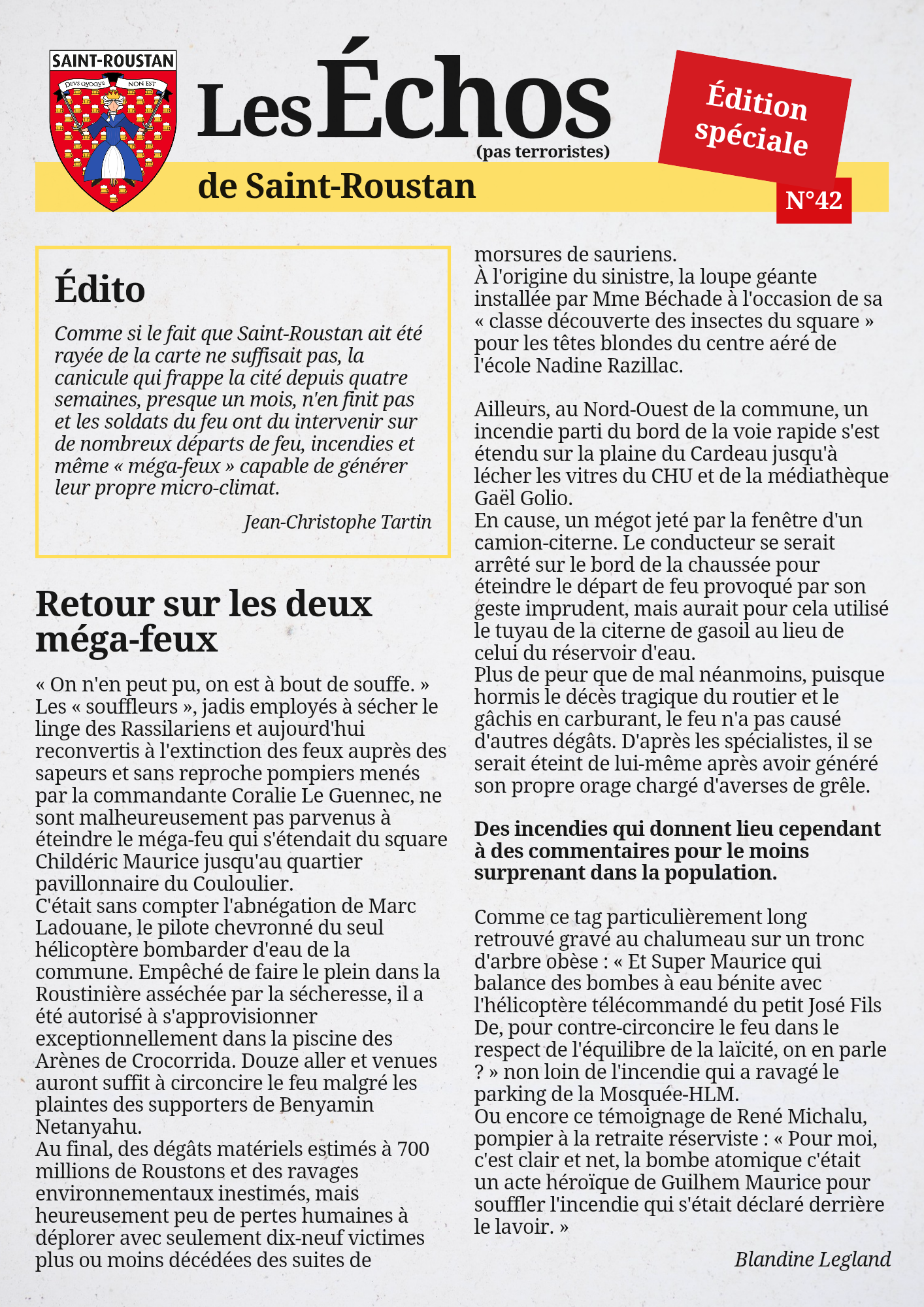 Image de la Une de Les Échos de Saint-Roustan n°42